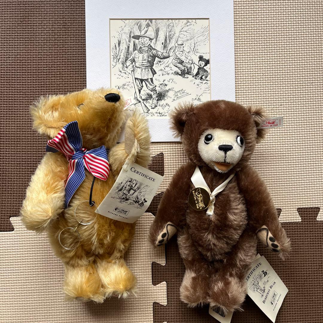 シュタイフ ルーズベルト大統領＆ベア　テディベア　色紙セット