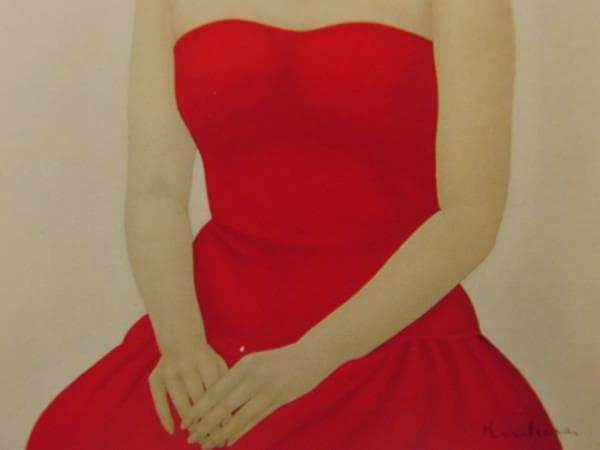 栗原喜依子「花飾りの少女」超希少画集より、新品額装付