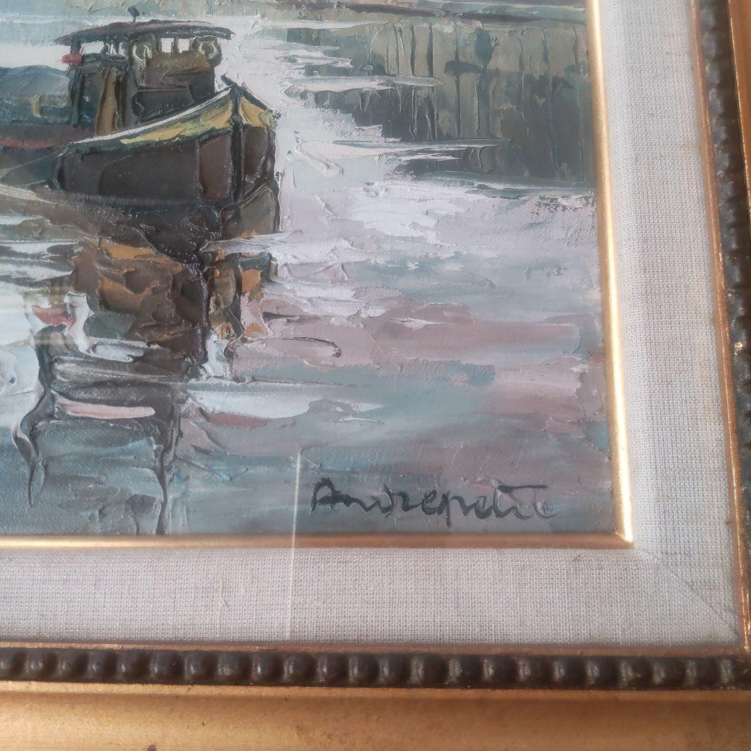 油絵 Delphine作 \"Bassin of Argenteuil\"