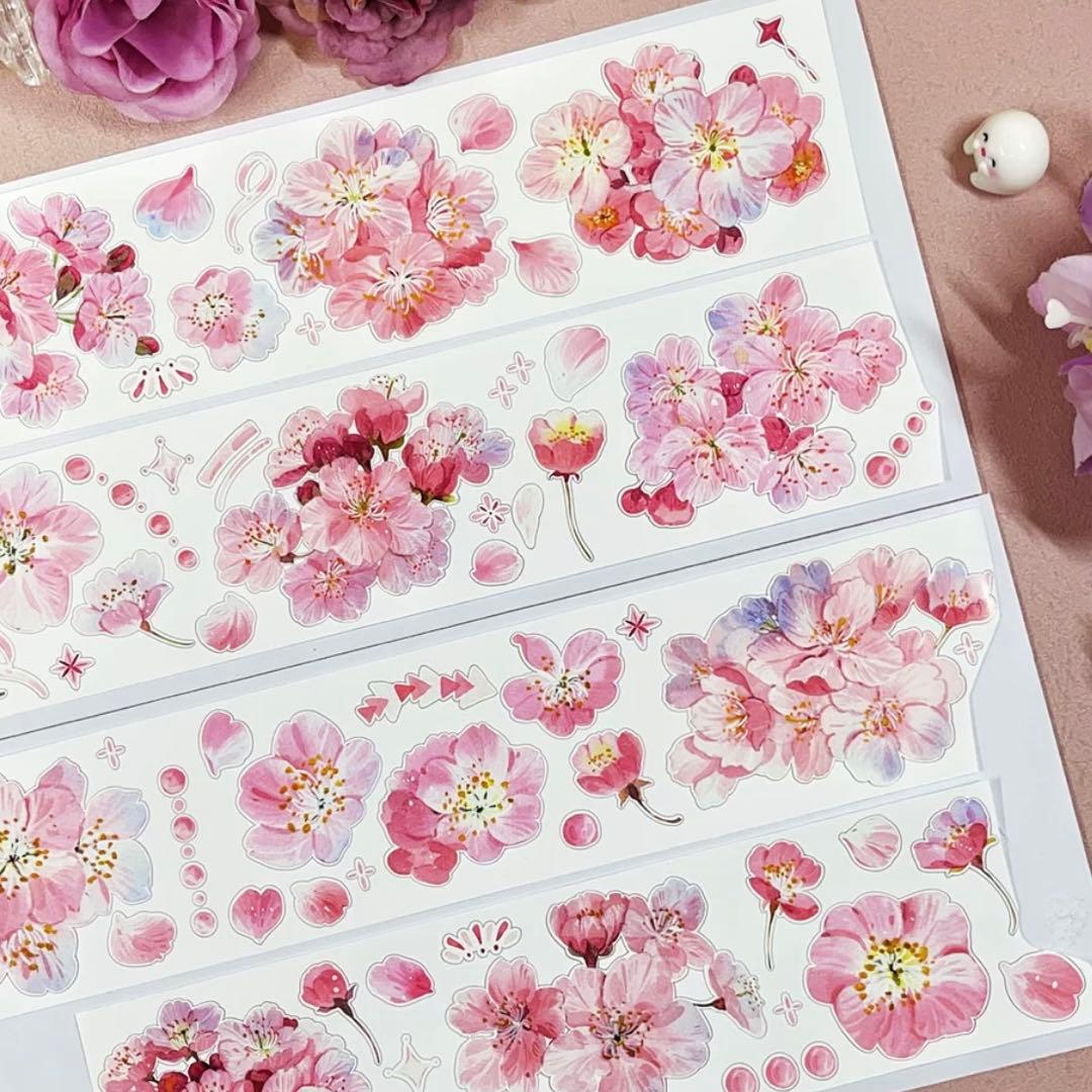 贝壳光 樱花之恋 ダイカット加工 6cm×5m 海外マスキングテープ