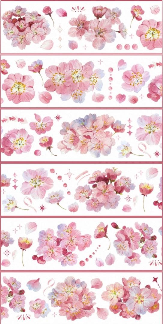 贝壳光 樱花之恋 ダイカット加工 6cm×5m 海外マスキングテープ