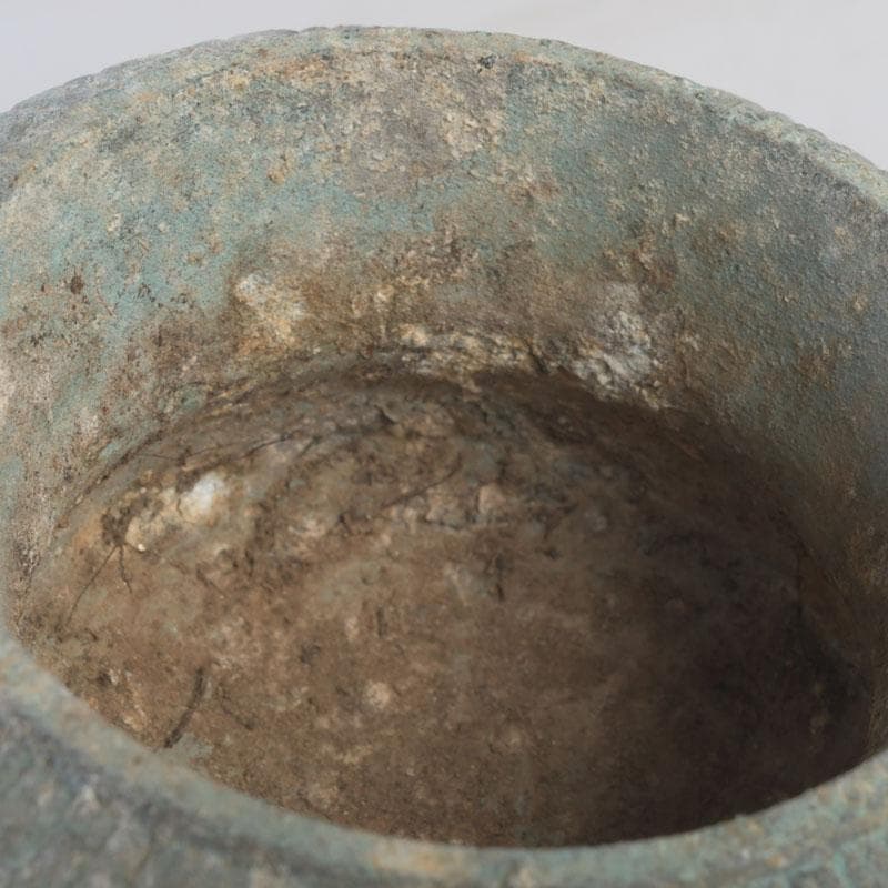 中国　古銅青銅　花草文　香炉　N　9810