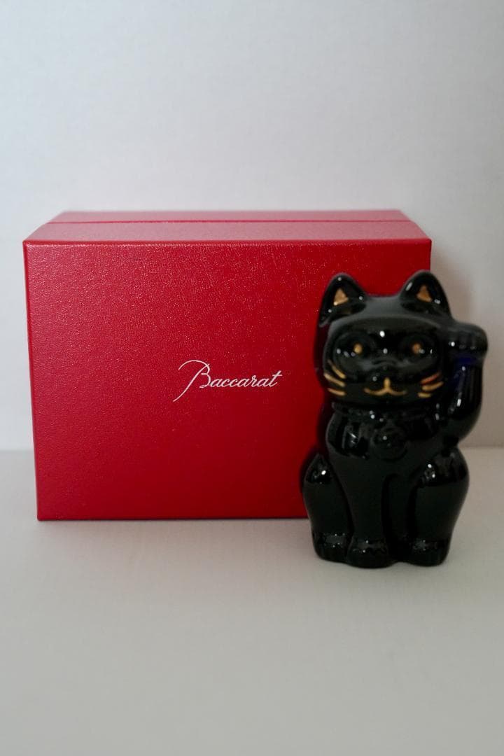 希少！バカラ まねき猫 ミッドナイトブルー 箱付き 美品