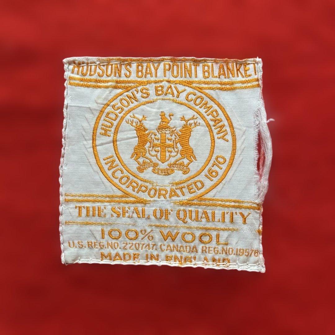 50's ハドソンズベイ　イングランド製　ブランケット　大判