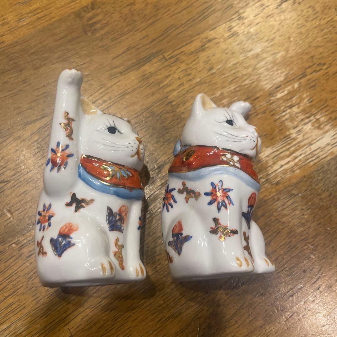 招き猫 置き物 縁起物 2個セット