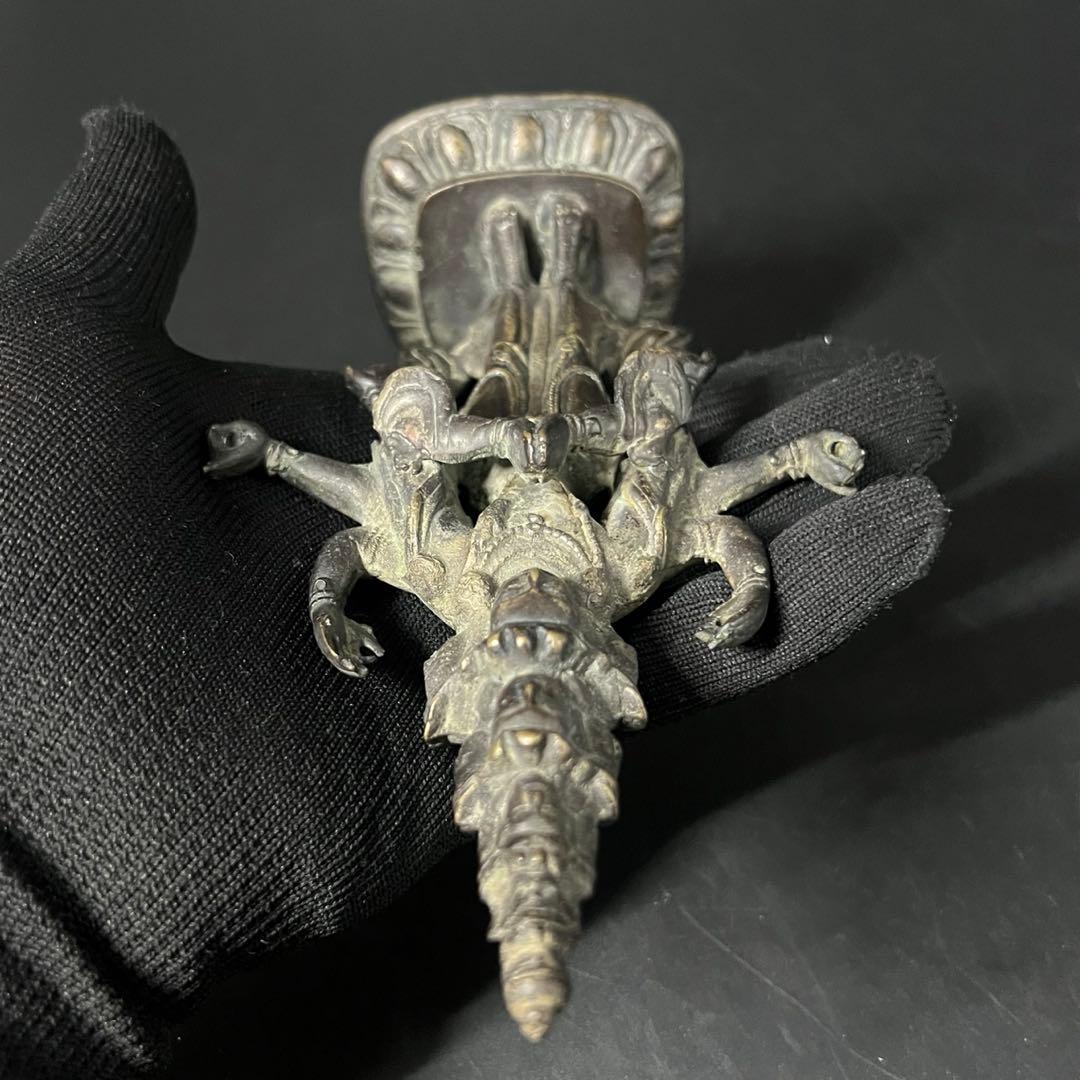 江戸後期 十一面観音菩薩像 古銅 多臂 仏像 高さ19cm◎仏教美術◎古美術庵々