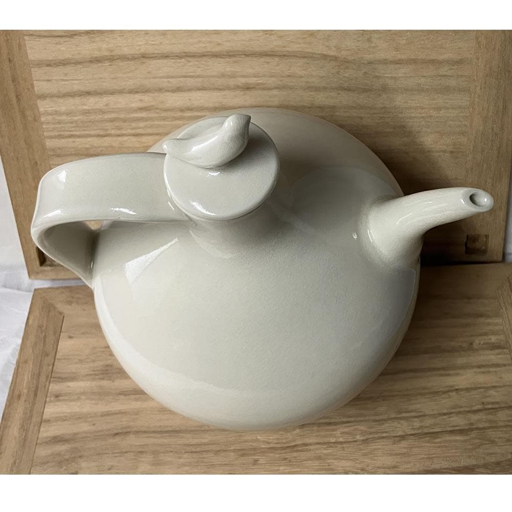 y064 白磁 水注 鳥の摘み 水差し 水次 茶道具