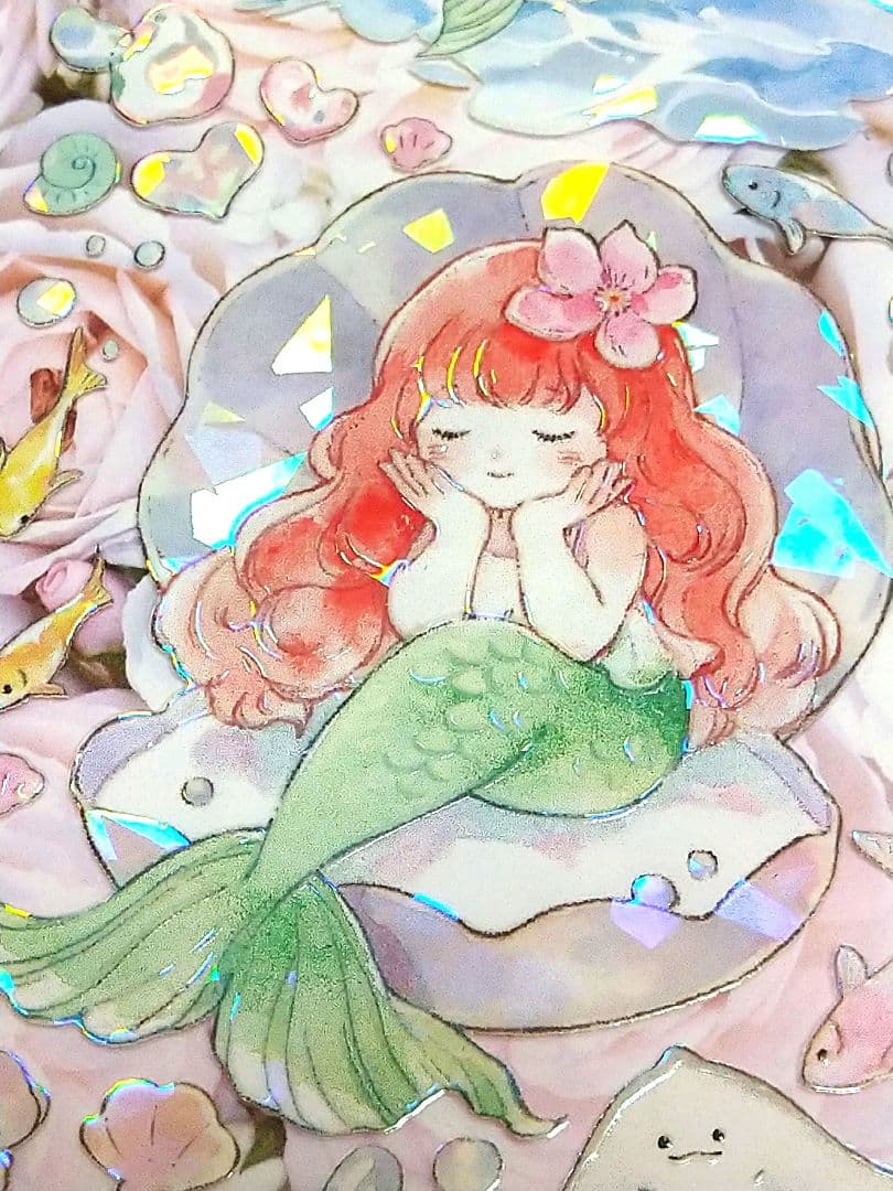 ✩のこり２✩J482＃人鱼之歌(贝壳光)E厘米切り売り海外人物マステ女の子苜暖