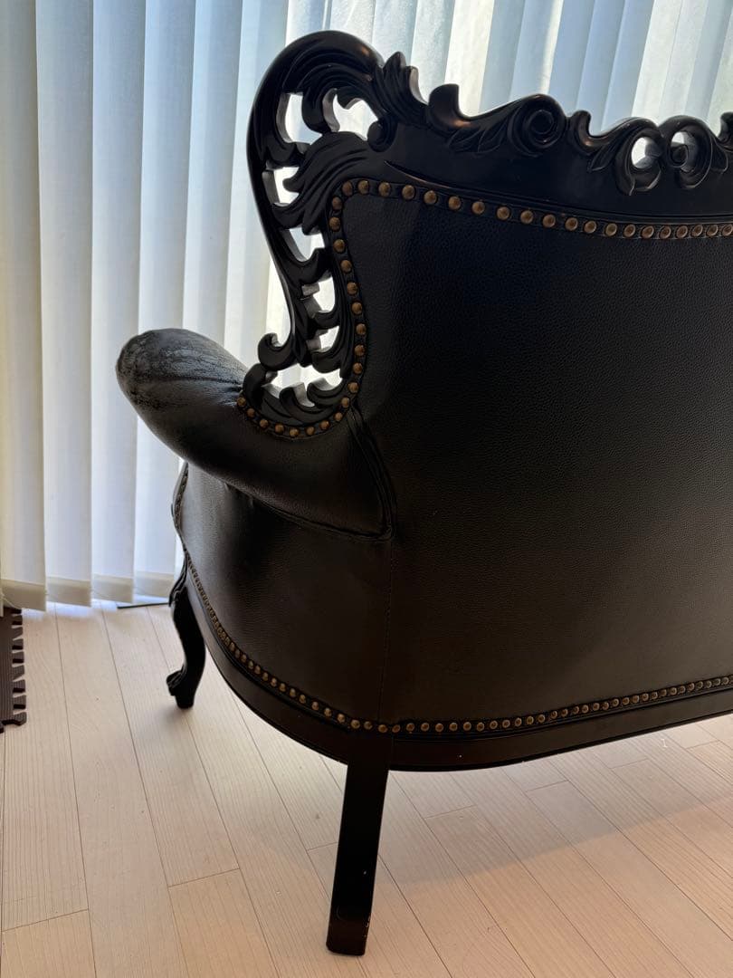 バロックスタイル ブラックソファ