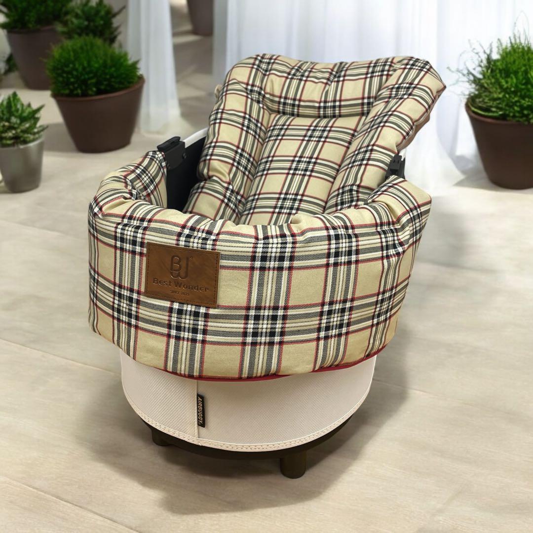 【2点セット】チェック柄ペットカート用クッション