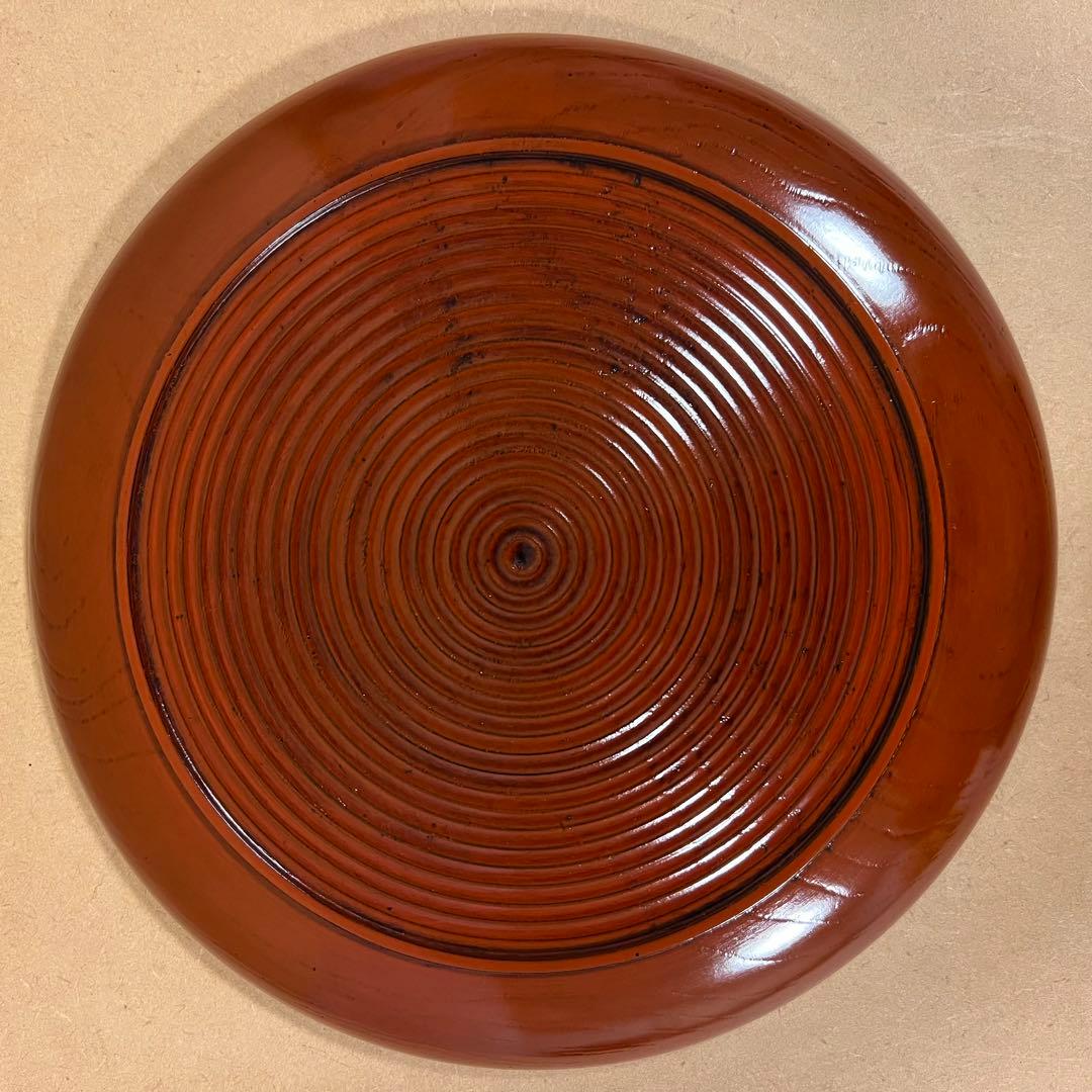 未使用 輪島塗 市中屋 木製漆器 丸盆 2客 茶道具 煎茶道具