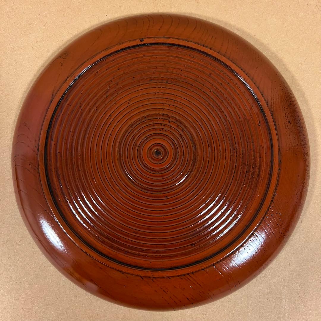 未使用 輪島塗 市中屋 木製漆器 丸盆 2客 茶道具 煎茶道具