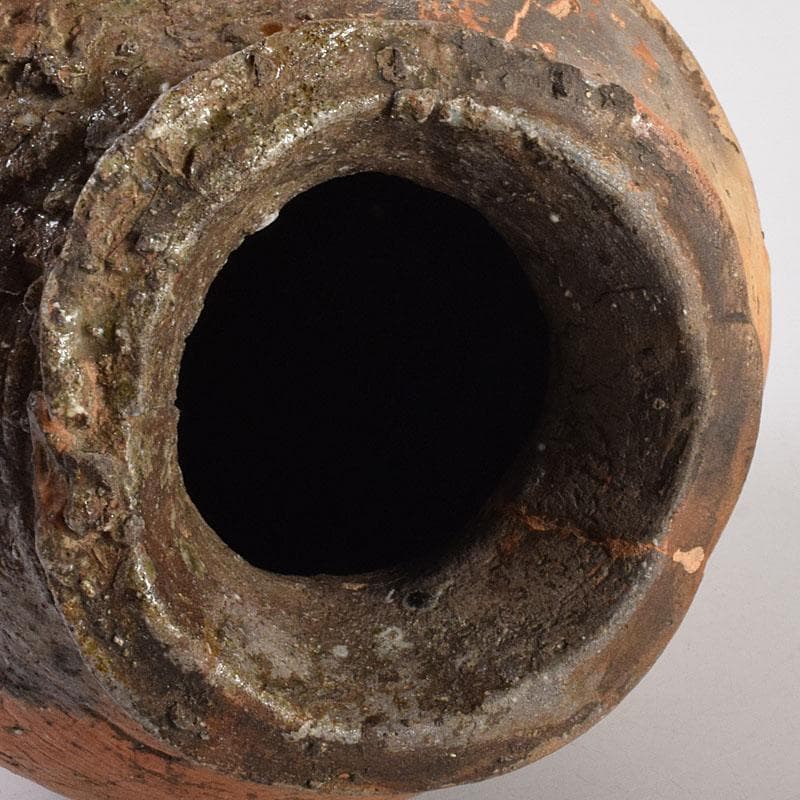 信楽焼　古信楽　蹲（うずくまる）壺　小壺　時代箱　M　R7874C