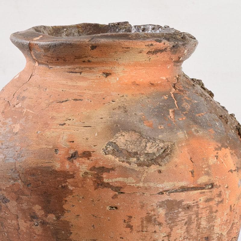 信楽焼　古信楽　蹲（うずくまる）壺　小壺　時代箱　M　R7874C