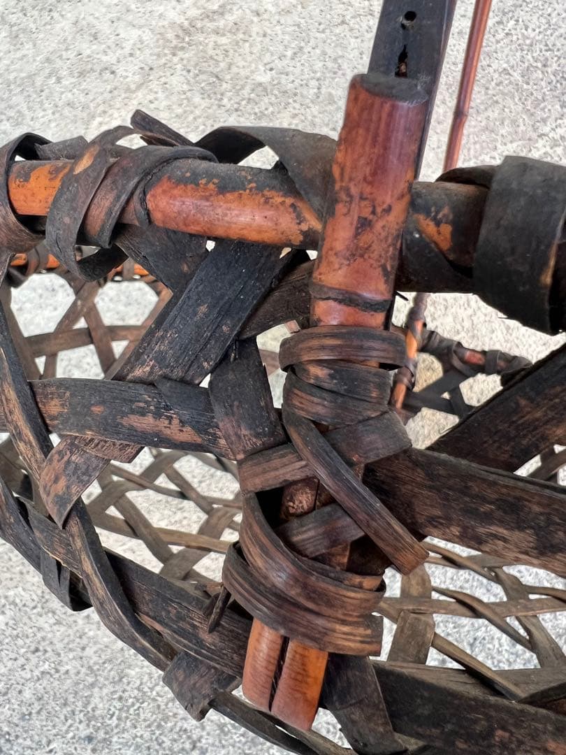 竹籠 籠 炭かご 花籠 花入 古道具 茶道具 竹細工 民藝 JAPAN