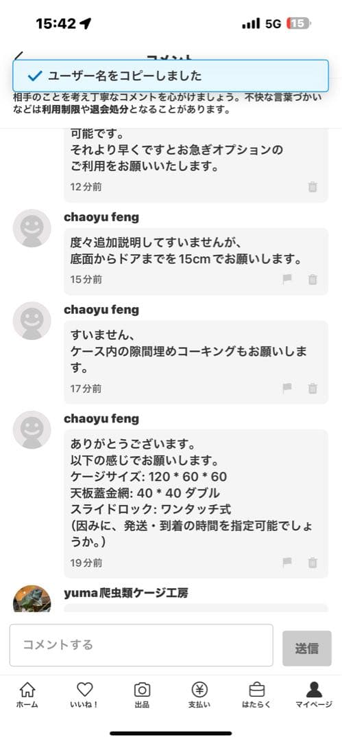 chaoyu feng1206060 オプションお写真2枚目掲載3月15日