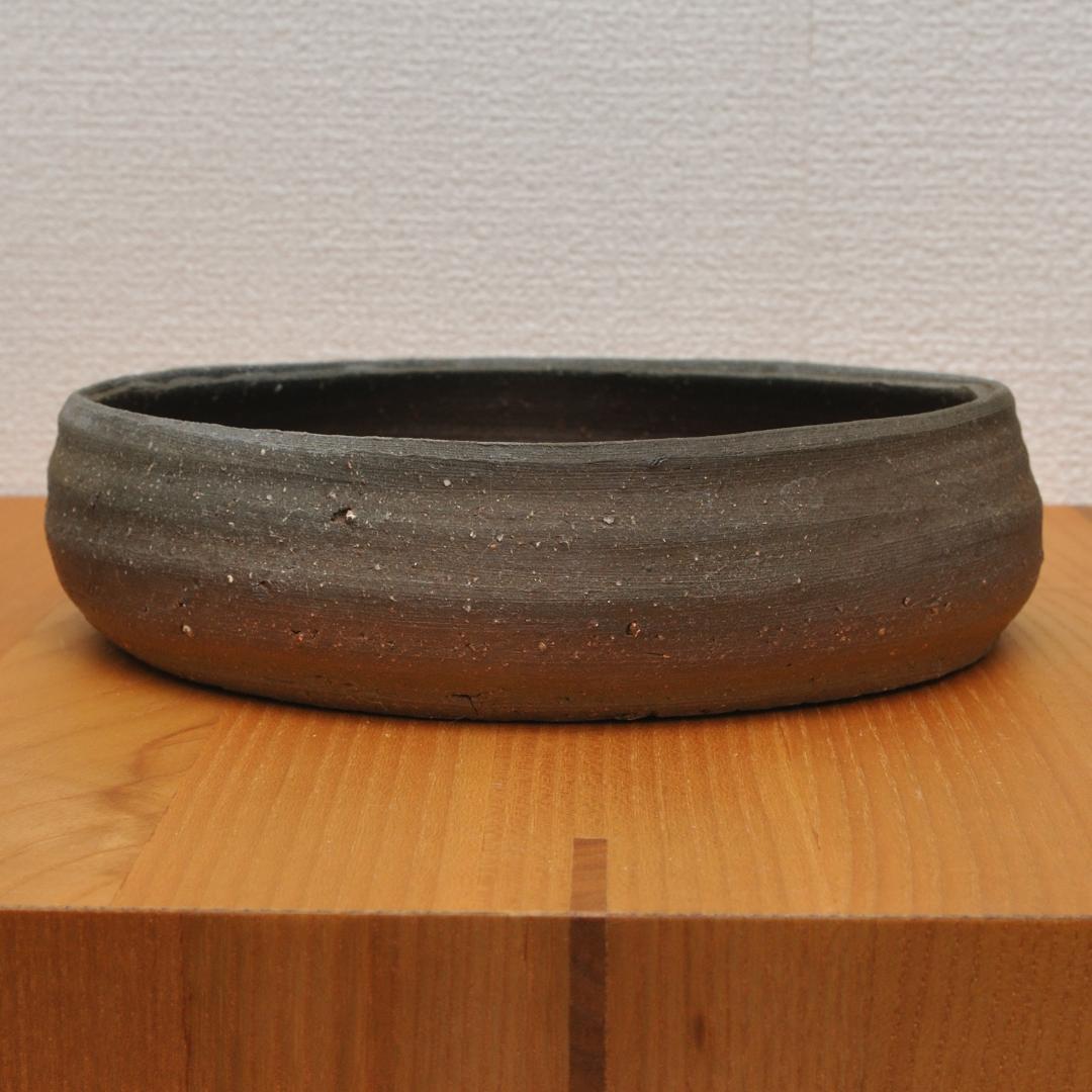 屋代剛右 伊部 四方鉢 焼締