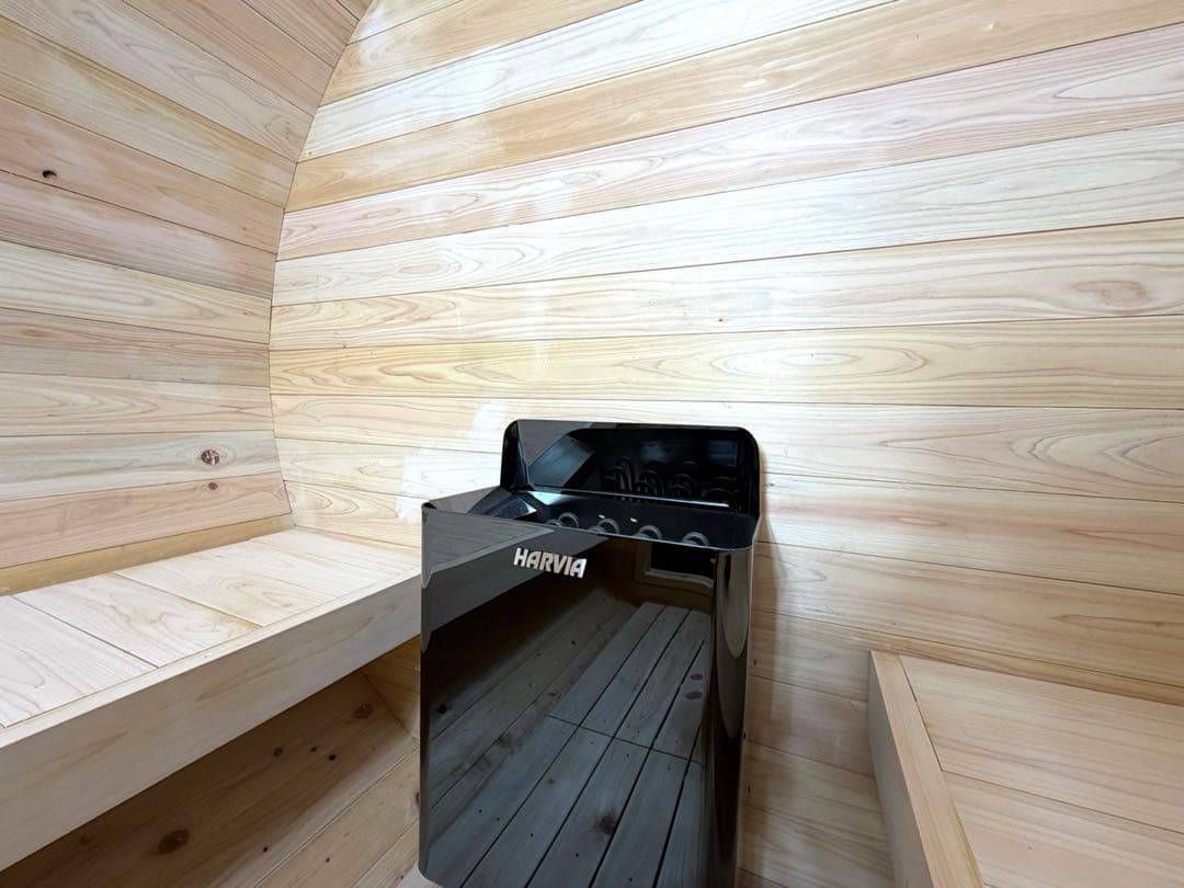 【新シリーズ特別価格】【本格派】✨檜作り✨大型バレルサウナ　ストーブ付き