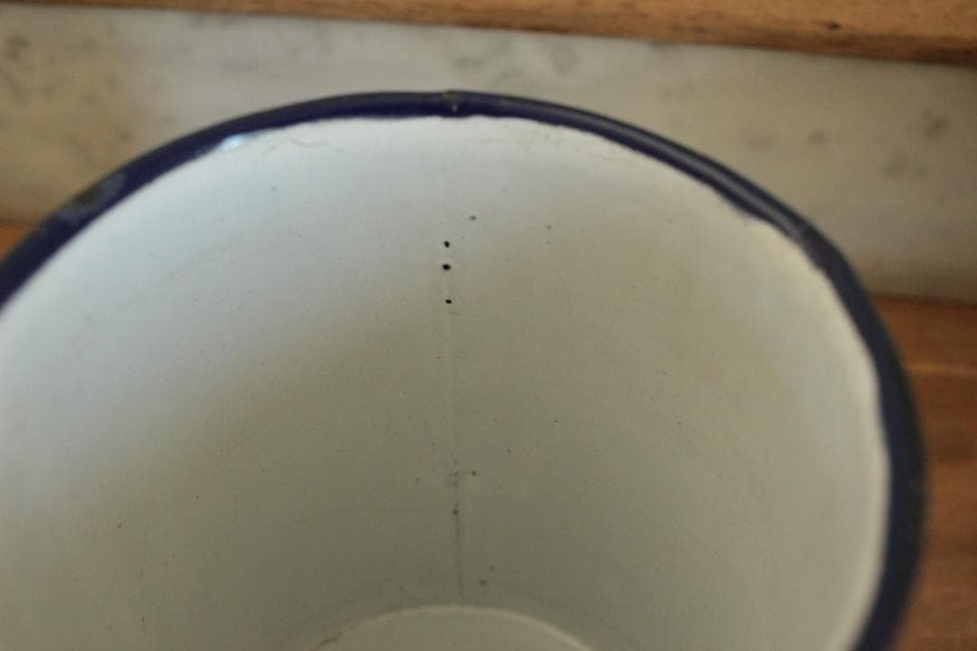 フランスアンティーク・ペアのエナメルキャニスター/パスタ・お米入れ