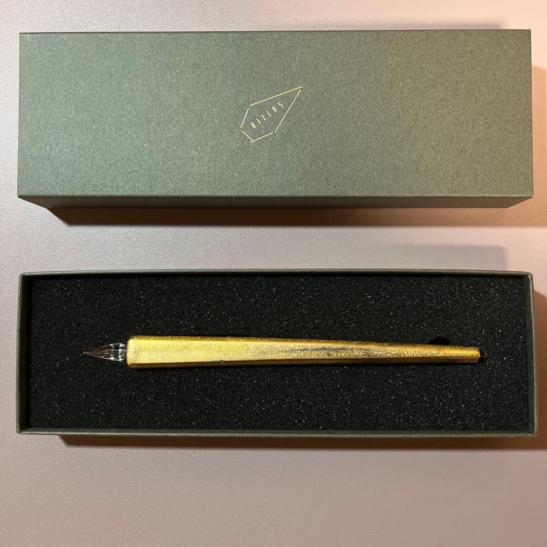 HIZEN5 金塗り 三角ガラスペン 有田焼