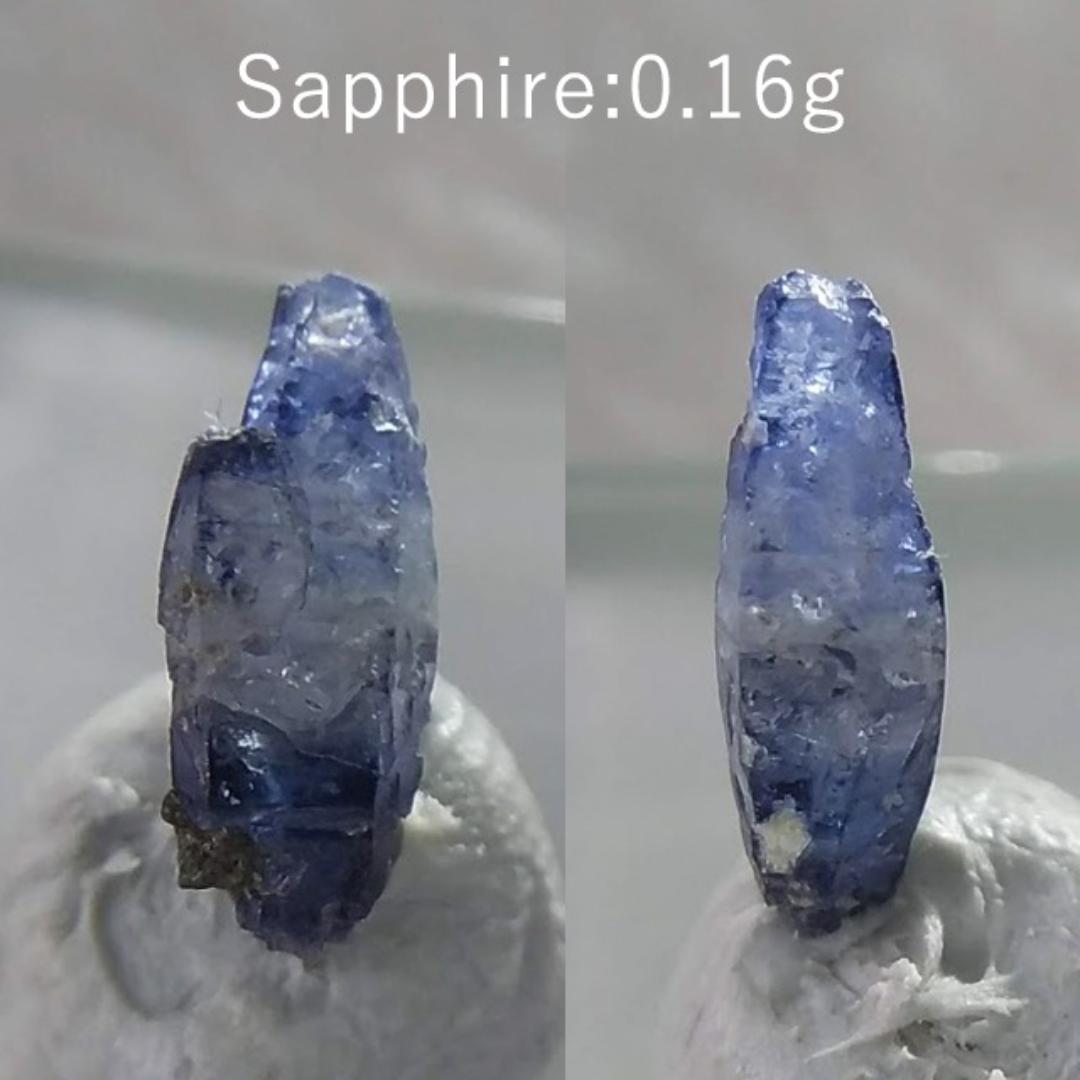 0.16g　サファイア結晶　スリランカ産　楔形結晶　コランダム　鉱物標本