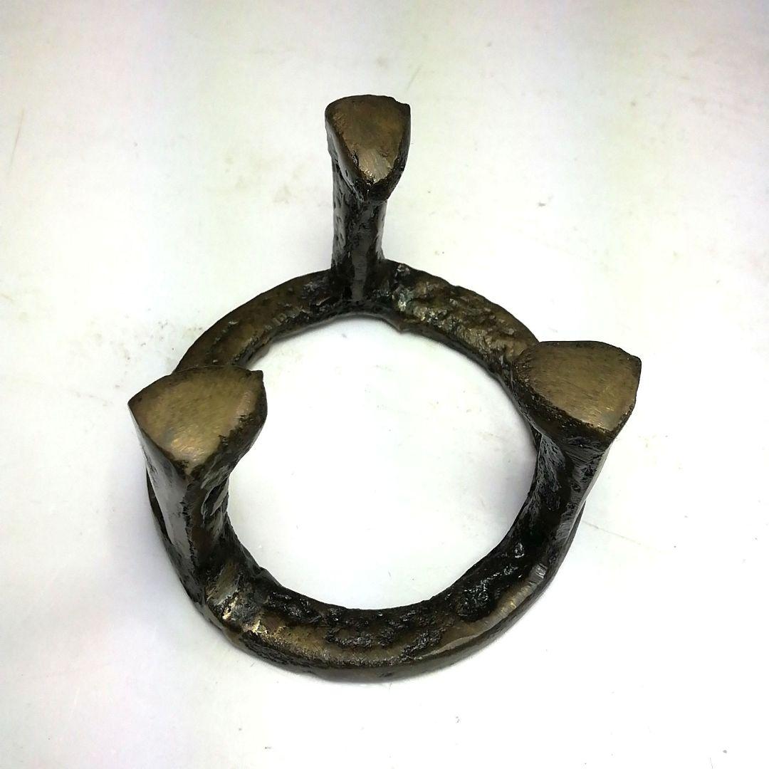 Ｓ７９５　蓋置　『唐銅　五徳』『金谷浄雲作』　共箱　茶道具