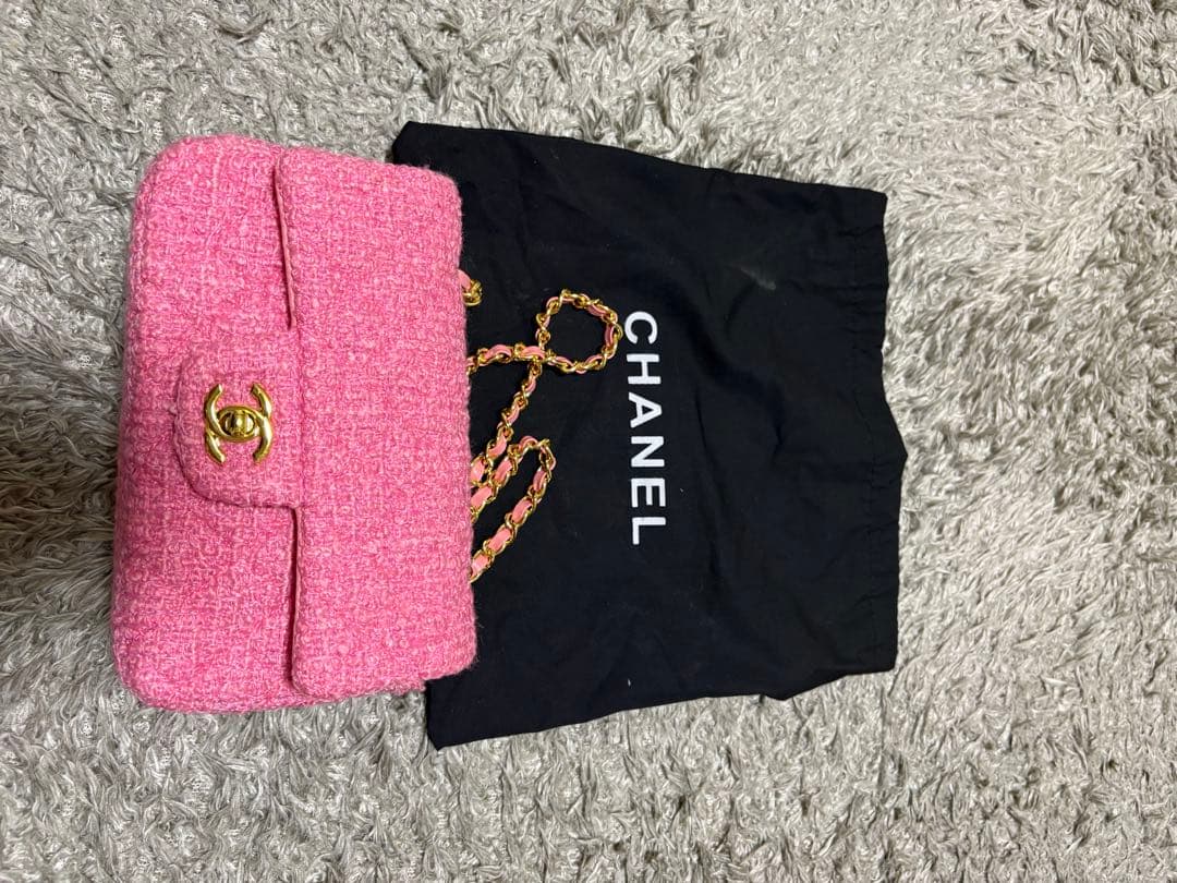⑩シャネル　ピンク　ツイード　チェーンバッグ　ノベルティ