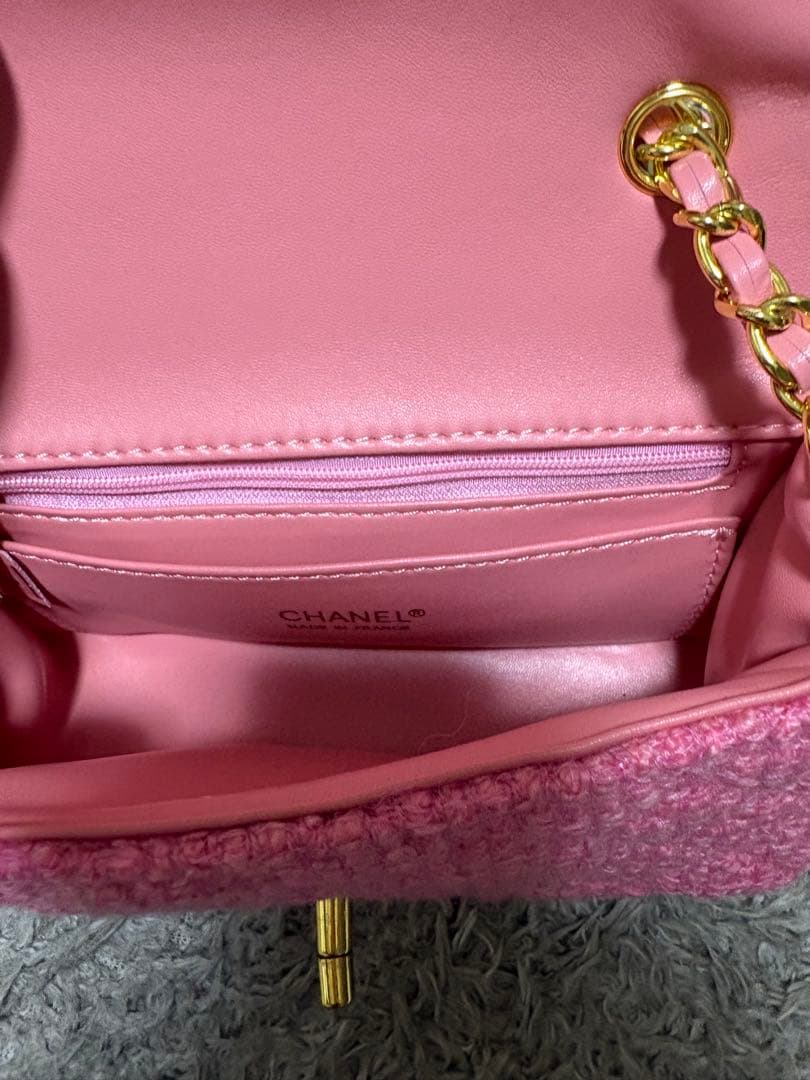 ⑩シャネル　ピンク　ツイード　チェーンバッグ　ノベルティ