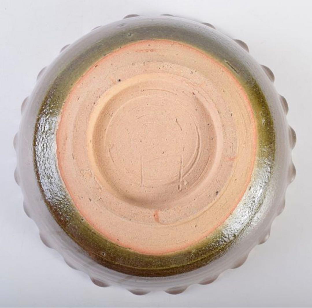 北大路魯山人作　織部　輪花鉢