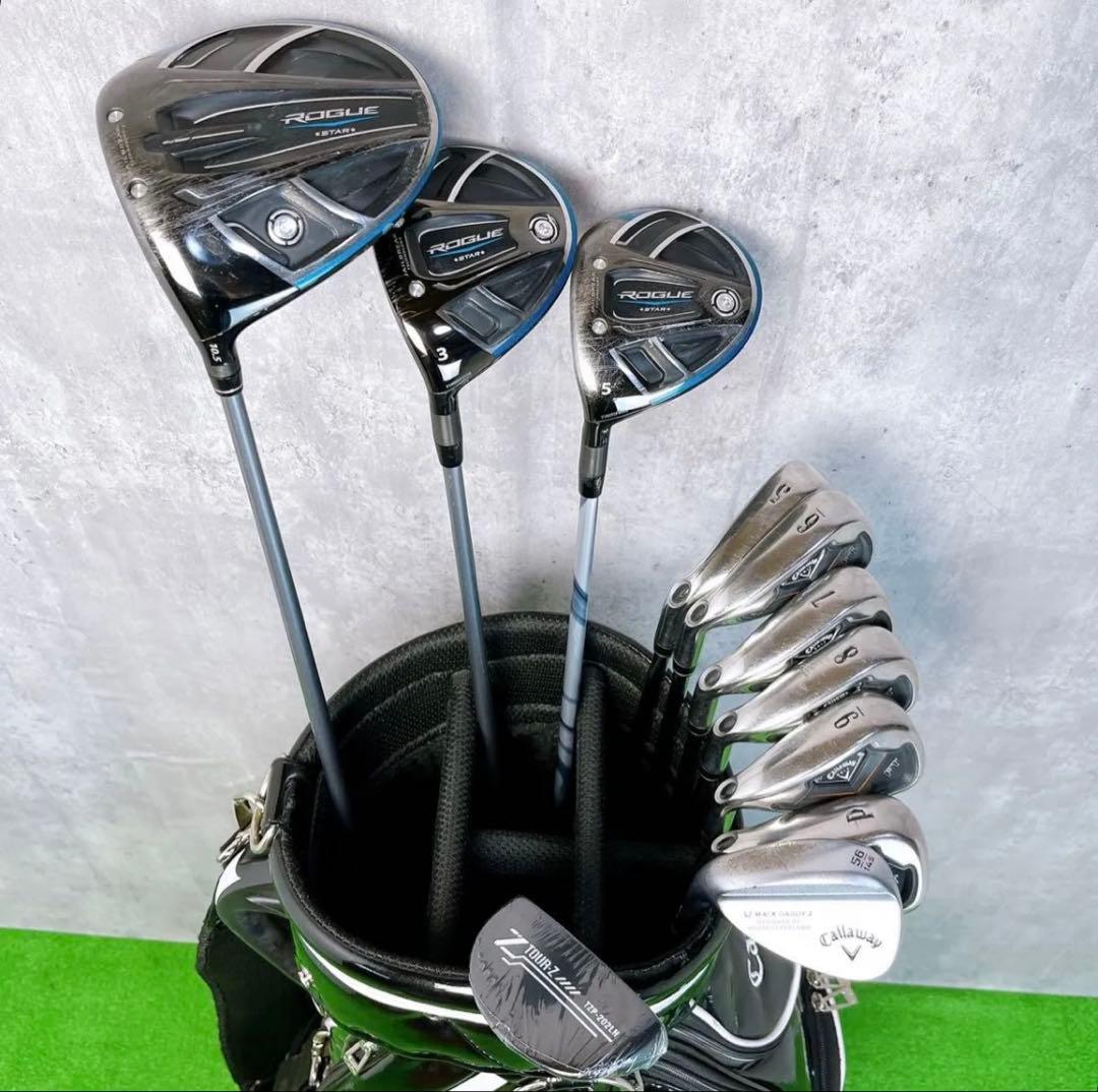 貴重レフティ メンズ初心者用 キャロウェイ ローグスター ゴルフセット 左11本