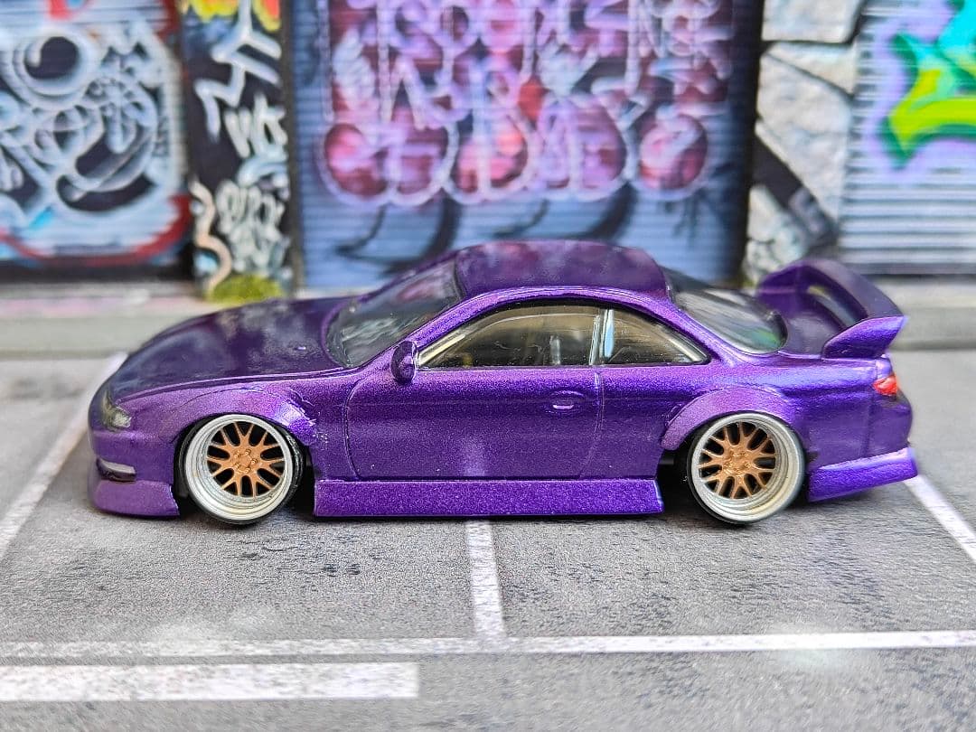 ホットウィールカスタム 日産 S14 シルビア フルエアロ☆深リム☆トミカ改造j