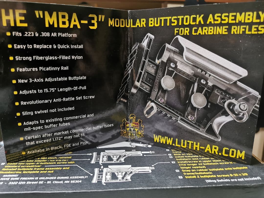 大幅値下げしました！送料無料！実物 LUTH-AR MBA-4 カービンストック