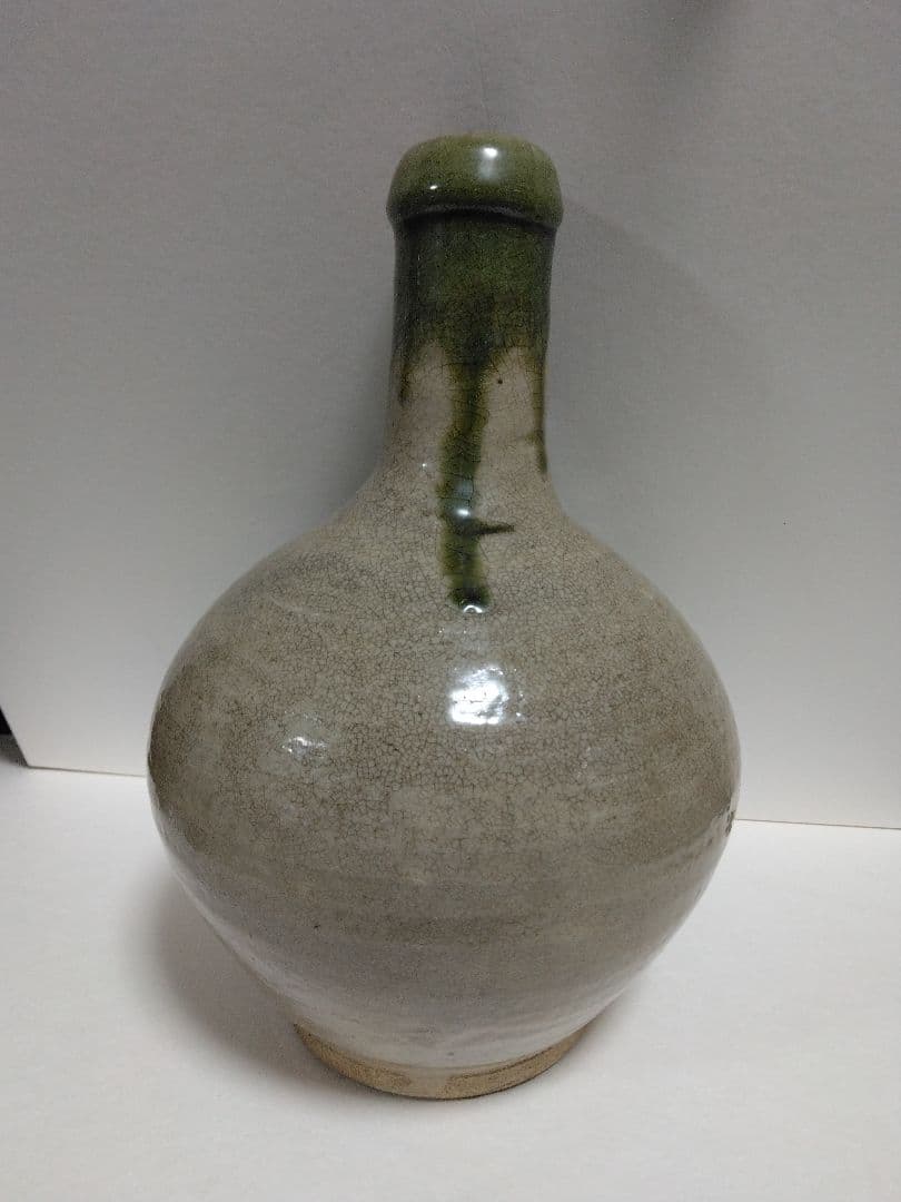 古大堀相馬焼・首緑釉徳利