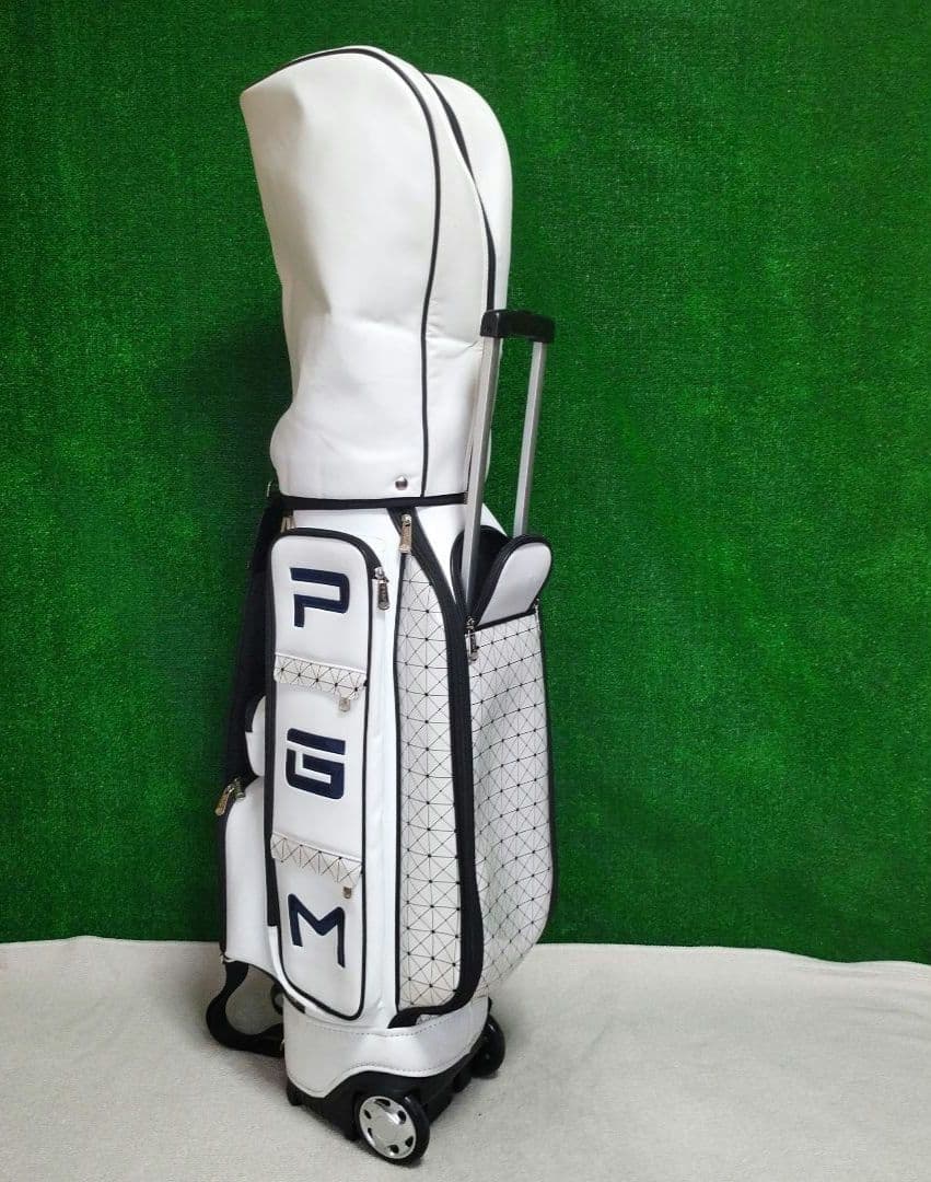 PGM GOLF キャディバッグ ホワイト キャスター付き