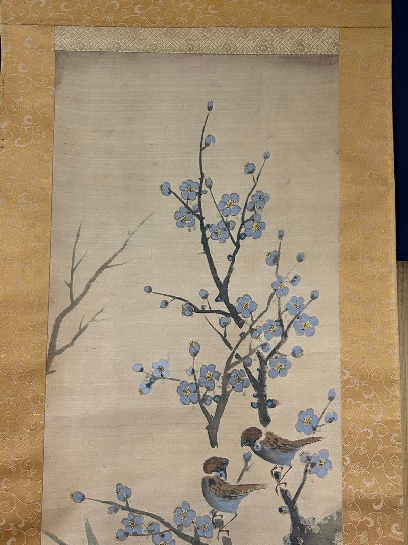 掛け軸 掛軸 鳥 スズメ 雀 300