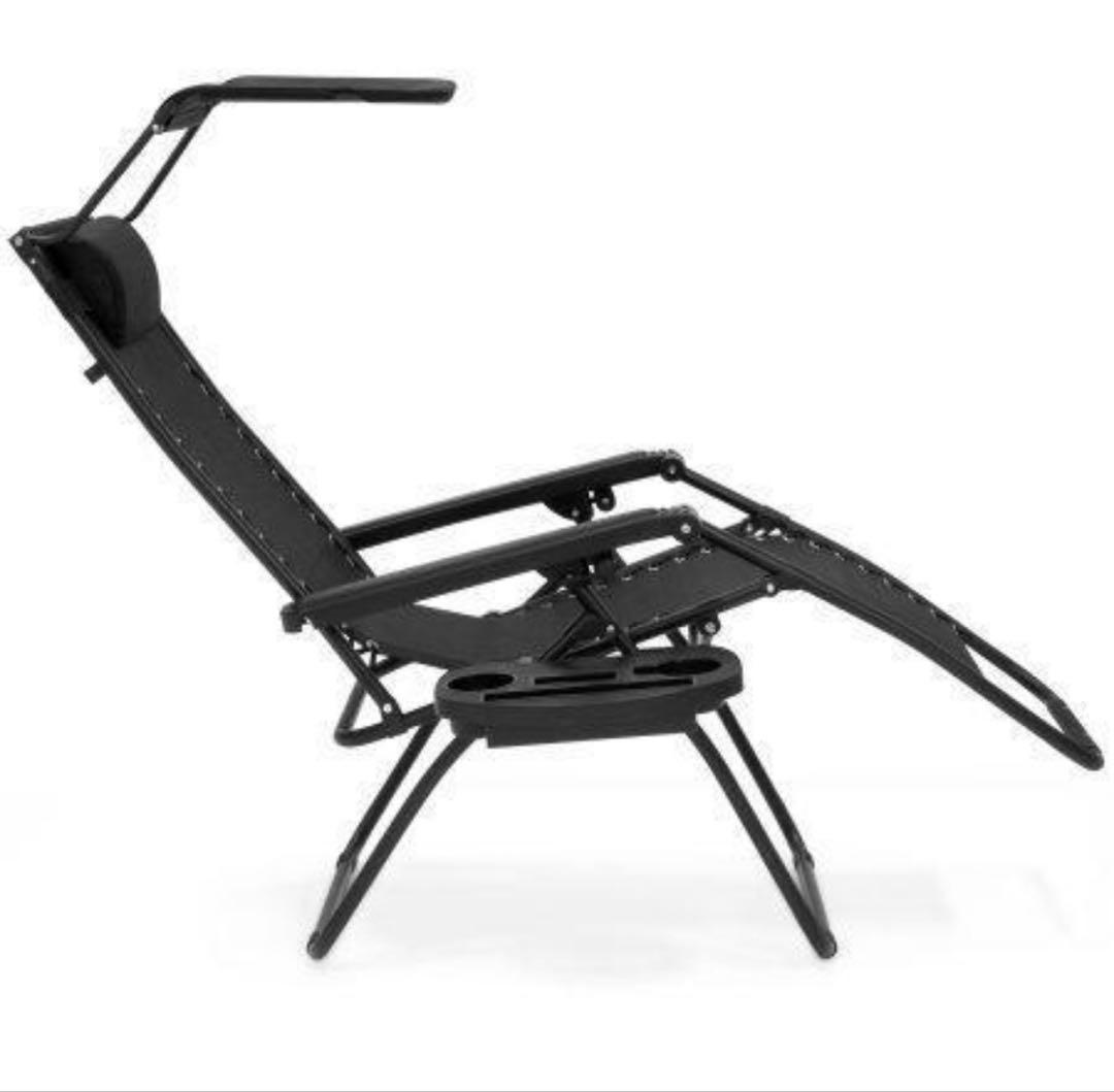 ★ウォールマートリクライニングチェア★無段調整★枕＆屋根＆トレー付★ブラック★