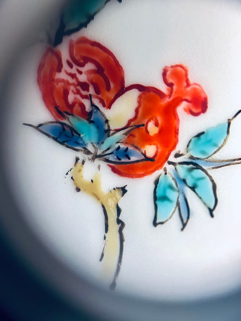 人間国宝　十三代柿右衛門　酒井田柿右衛門　錦花実文皿　5客