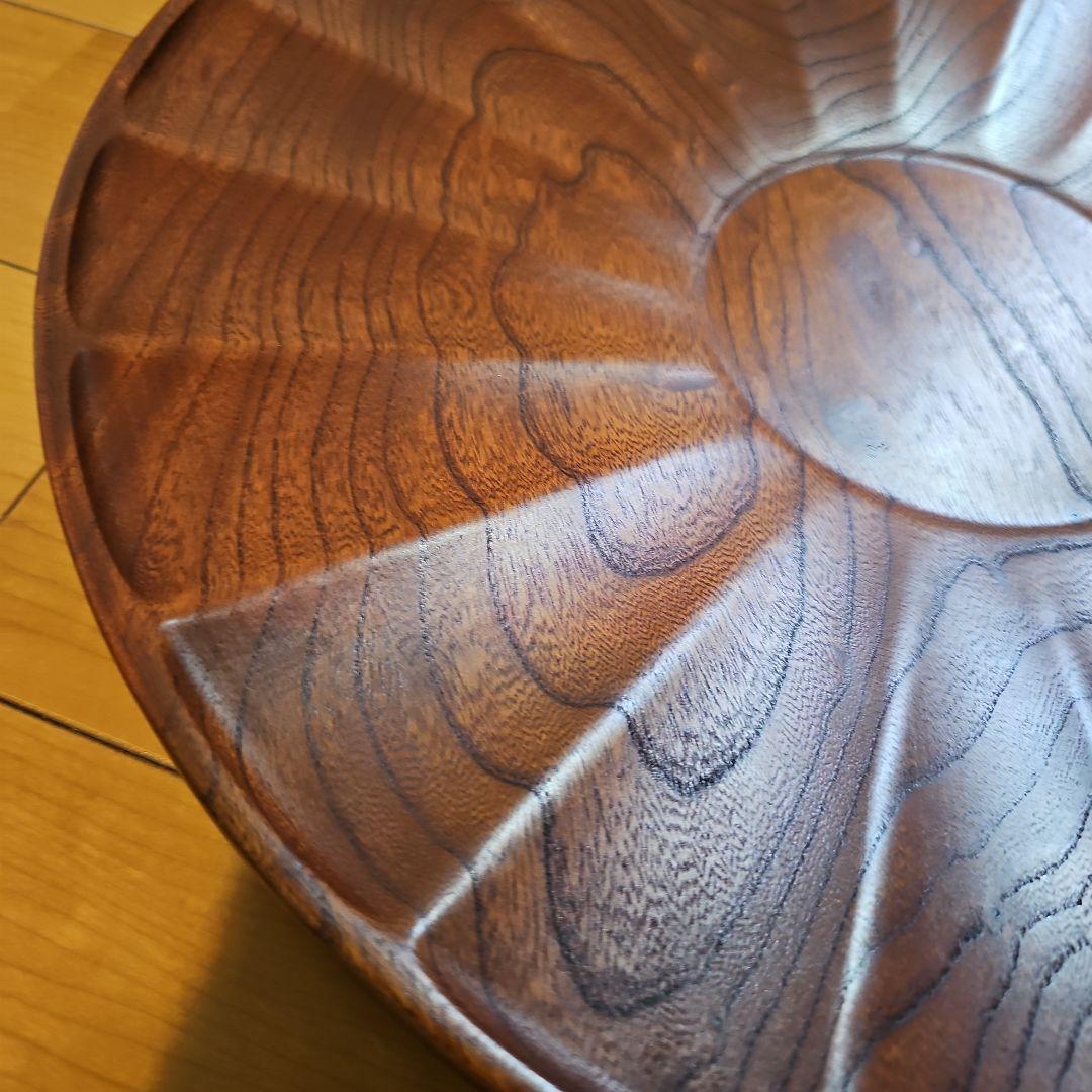 ふき漆　飾り盆40cm　木地挽き
