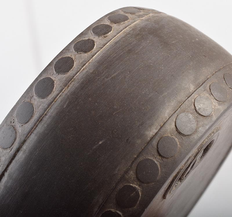 中国　書道具　端渓　刻漢詩文　太鼓形　硯　M　R5107