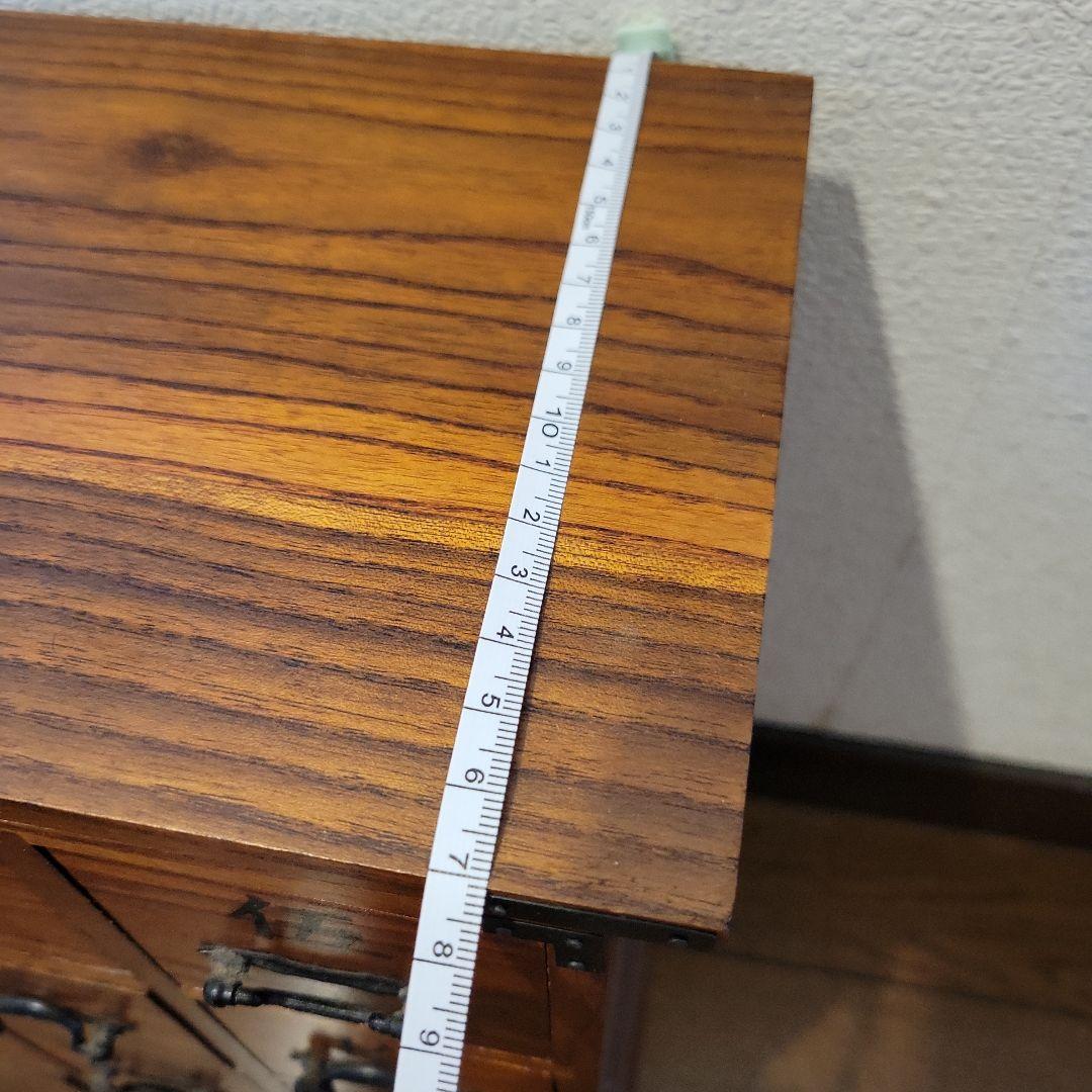 木製 漢字 彫刻付き 14引き出し ミニタンス