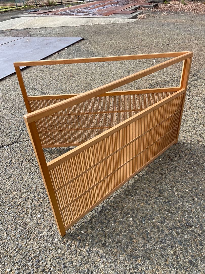 【組子細工 風炉先屏風 紙箱入り】繋ぎは蝶番 二つ折り 茶道具 古民家 和風