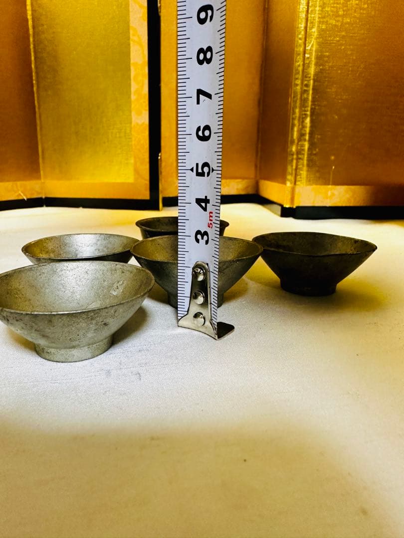 銀杯　サツマ山堂皇　錫　骨董　6個