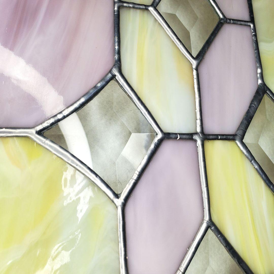 ステンドグラス　木枠付き　37cm×20cm　新品未使用