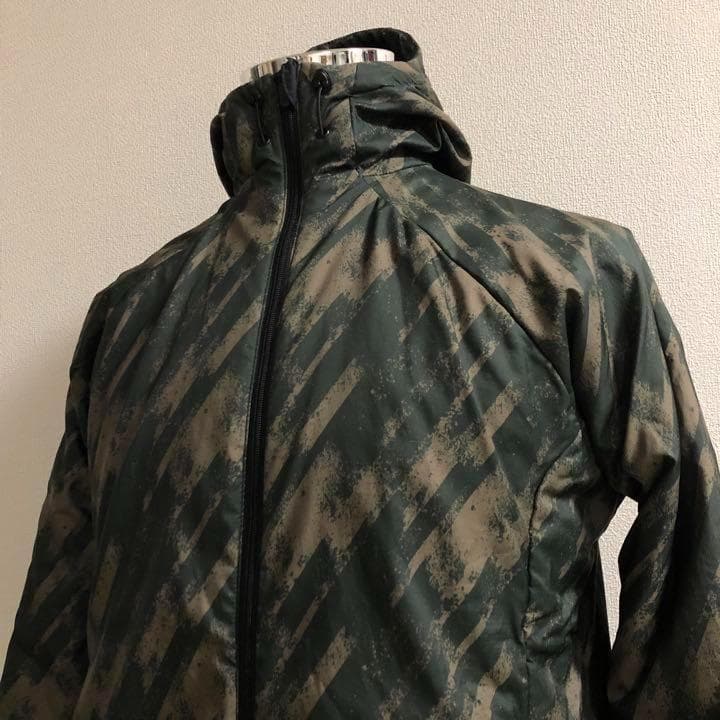 オークリー★中綿 ジップアップ パーカー 裏起毛 グリーン カモ柄 Mサイズ