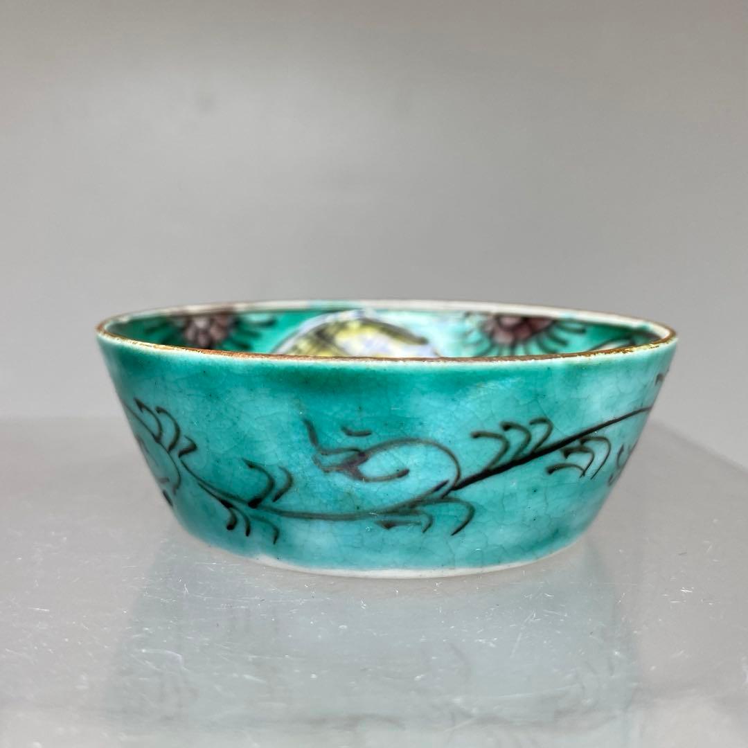 江戸後期　再興九谷　吉田屋盃台　口径5.8㎝　東さ7-0811①