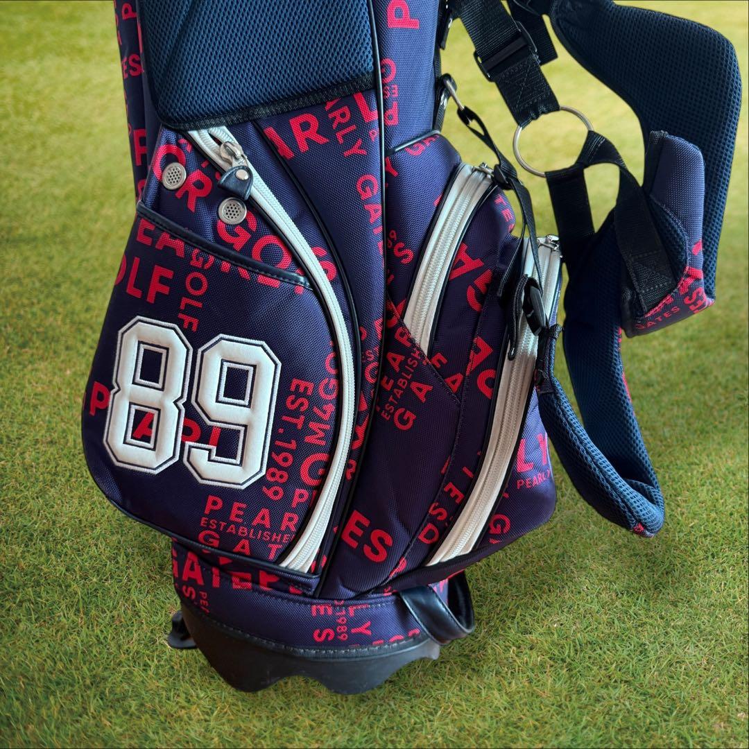 猫田さん専用です。キャディバッグ　ショルダー式　スタンド式　軽量　総柄　ネイビー