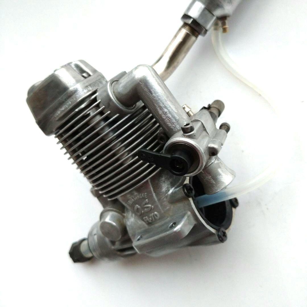 ラジコン飛行機 エンジン OS FL-70 4ストローク マフラー付き