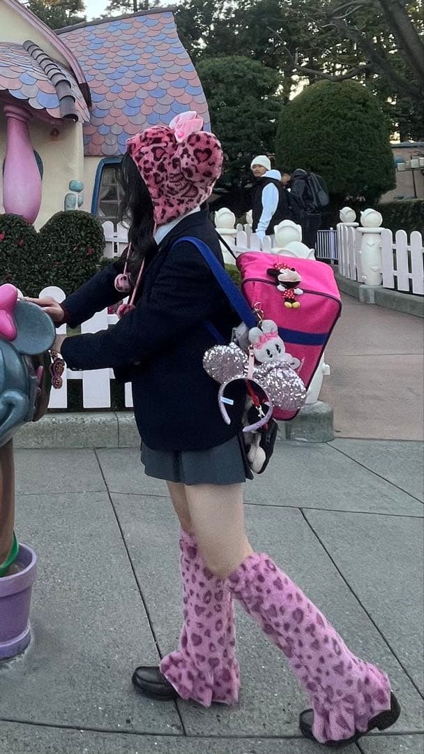 ミニーヒョウ柄ファンキャップ