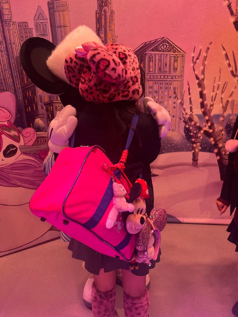 ミニーヒョウ柄ファンキャップ