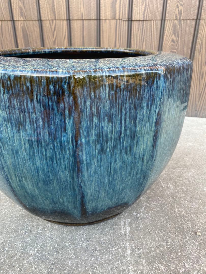 火鉢　海鼠釉　メダカ鉢　水鉢　金魚鉢　睡蓮鉢　古民具　骨董